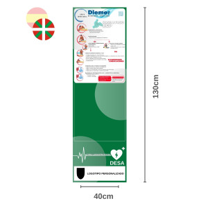 Cartel Columna Zona Cardioprotegida Euskera